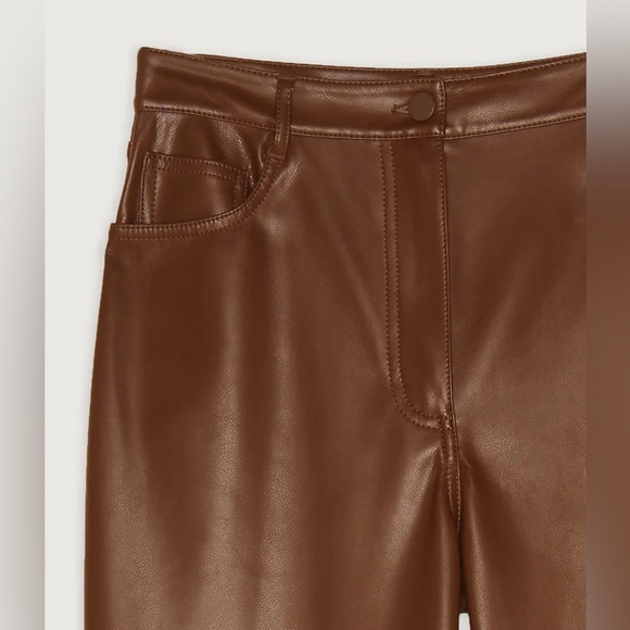 Oak + Fort slim fit vegan leather pants size 8 - Picture 2 of 4